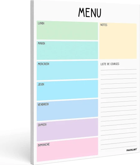 Planificateur de Repas Hebdomadaire et Liste de Courses - Planificateur de Nourriture 52 feuilles pour un Plan de Repas Sain - Bloc de Planification Alimentation Saine