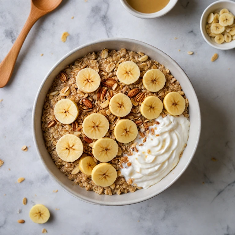 Une délicieuse recette de flocons d'avoine à la banane et au yaourt