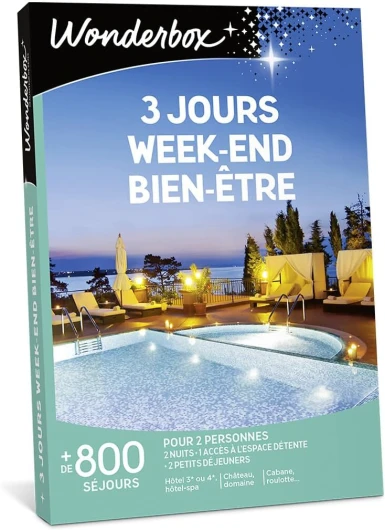 Coffret Cadeau - 3 Jours Week-End Bien-être - 820 séjours en hôtels-Spa, manoirs pour 2 Personnes - Idée Cadeau Couple Original