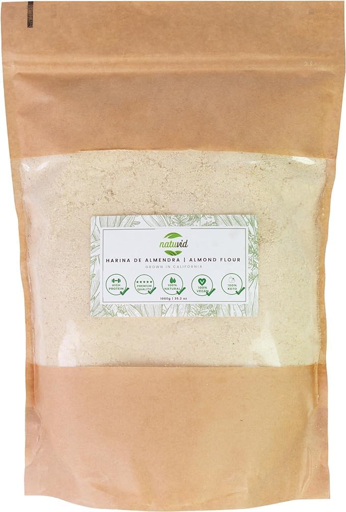 Farine d'amande crue moulue et épluchée 100% naturelle - KETO Diet Friendly - 1 kg - Végétalien et Végétarien