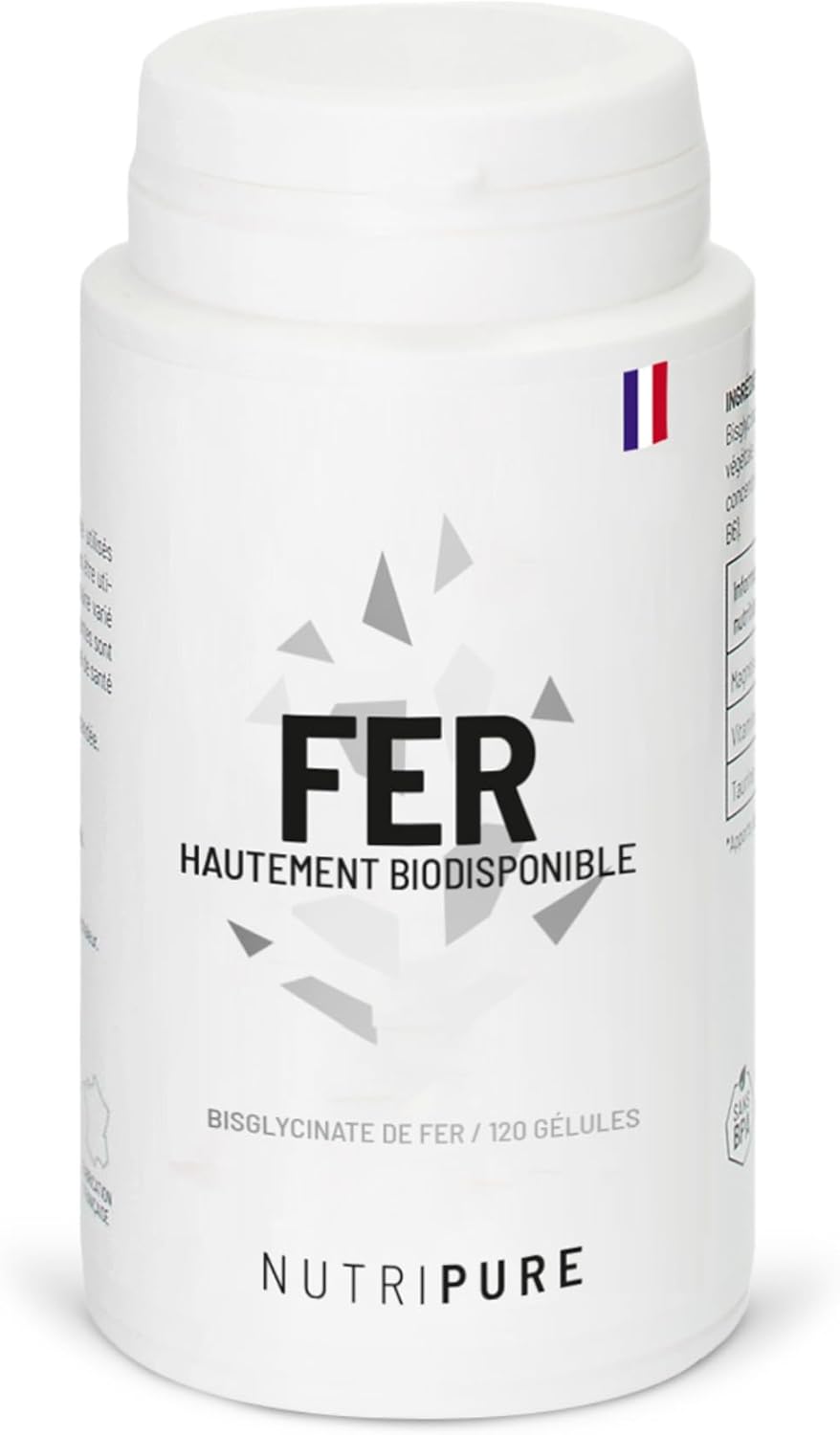 Fer Bisglycinate 14 mg Haute Qualité FERROCHEL® - Haute Absorption - Complément Alimentaire Anti-Fatigue & Renfort du Système Immunitaire - 120 Gélules Végétales - Vegan - Made in France