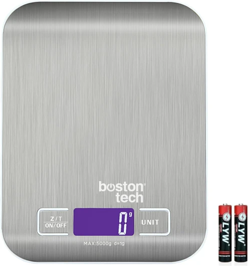 Balance de Cuisine Électronique de Haute Précision 5000g/1g avec Écran LCD Rétroéclairé, 6 Unités et Fonction Tare Acier Inoxydable, Smart Digital, pour Alimentaire Multifonctionnel