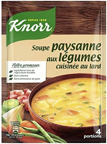 Soupe Déshydratée Aux Légumes Paysanne Knorr - 97g de saveurs authentiques - Lot De 6 - Vendu Par Lot