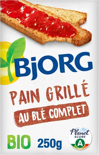 Pain Grillé Au Blé Complet Bio - Sans Huile De Palme - Source De Fibres - 250 G, L'emballage Peut Varier