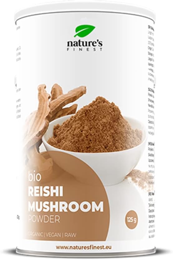 Nature's Finest by Nutrisslim Poudre de Reishi Bio 125 g - Champignon pour le Soutien Immunitaire et la Circulation - Qualité Testée - 100% Naturel, Vegan & Sans Additifs