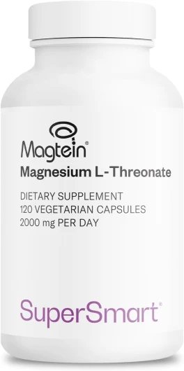 Magnesium L-Threonate (Magtein) - Réduit la Fatigue - Renforce les Capacités Cognitives, Mémoire et Concentration - Santé des Muscles et des Os - Soutient le Coeur - Vegan - Supersmart