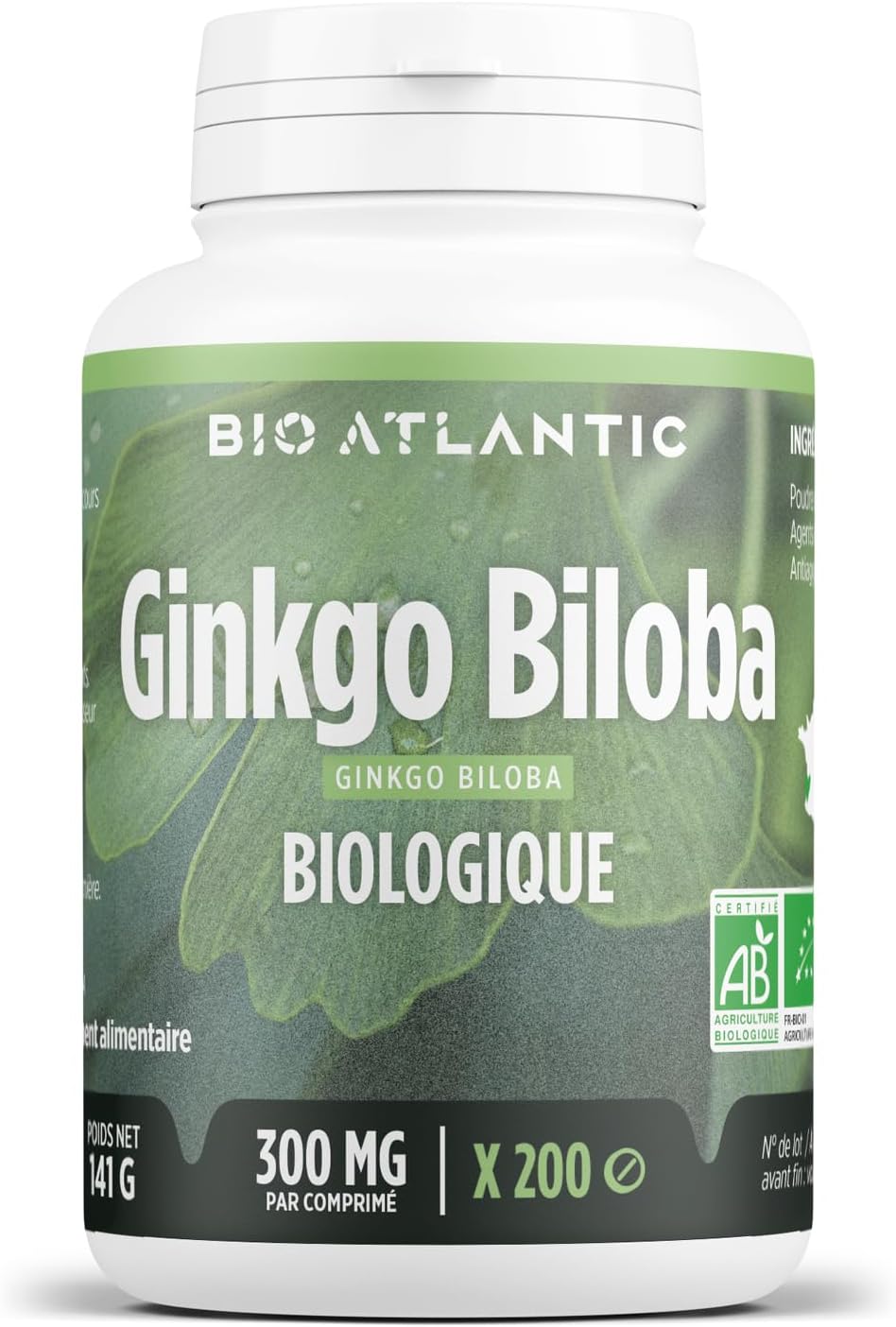 Ginkgo Biloba Bio 300 mg - Comprimés (200 unité (Lot de 1))