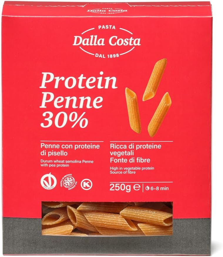 Dalla Costa Pâte Protéique Stylos 30% Protéines pois emballage économie 8x250 grammes