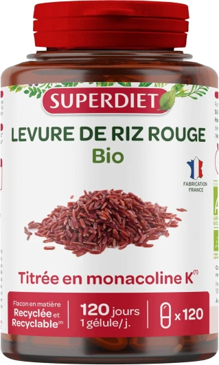 LEVURE DE RIZ ROUGE - Bio - Végan - Titrée en monacoline K - Fabrication française - 120 gélules