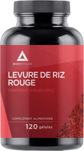 Levure de Riz Rouge cholesterol 120 Capsules- Monacolina K, Coenzyme Q10, Policosanol, Guggul- Ingrédients naturelle- Riz rouge gelules cholestérol