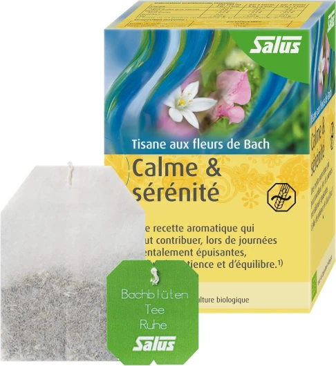 Tisane Calme & Sérénité aux Fleurs de Bach AB - À Base de Mélisse, de Passiflore et d'Élixirs Floraux - Relaxation, Détente - 15 Sachets