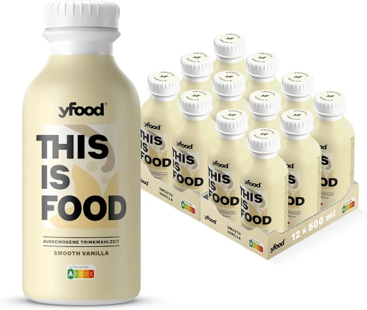 Smooth Vanilla, repas prêt à boire, THIS IS FOOD, substitut de repas, 34 g de protéines, 26 vitamines et minéraux (12 x 500 ml), goût vanille