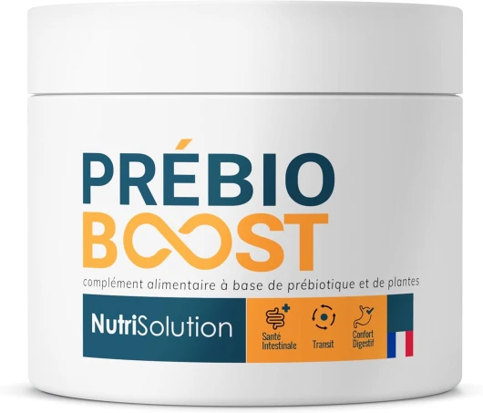 PrébioBoost : Complément Prébiotique Naturel pour Personnes Âgées - Favorise la Santé Digestive, un Transit Régulier et le Confort Intestinal - Fabriqué en France par Nutrisolution (1)