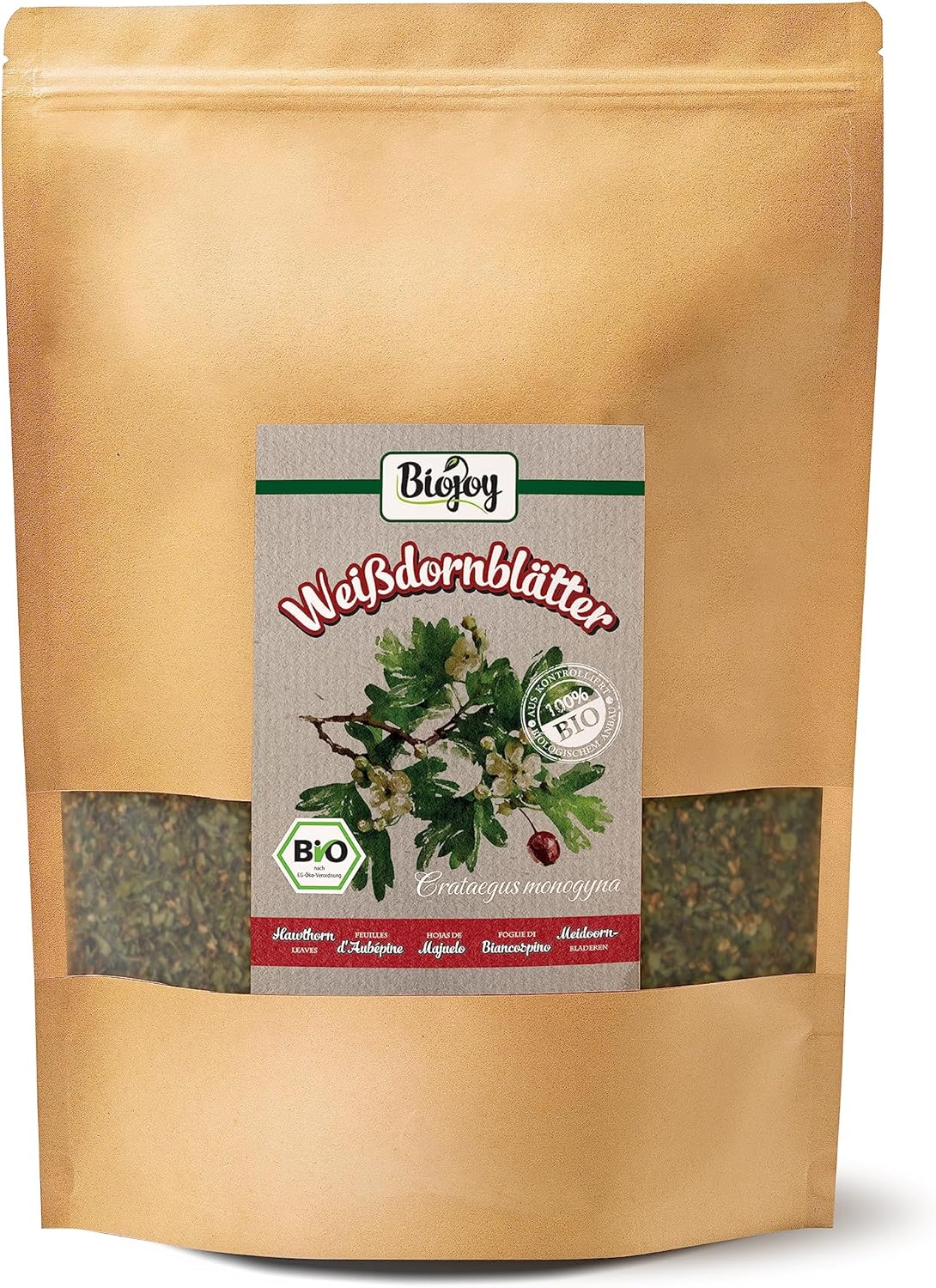 Thé d'aubépine BIO (500 g), séchée et coupée, Feuilles d'aubépine (Crataegus Monogyna)