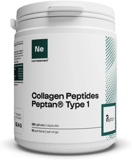 Nutrielement Collagène Peptide Type 1 120 Gélules - 3200mg Collagene hydrolysé par dose - Complément alimentaire Tendons, Articulations, Peau et Cheveux - Nutrielement By Nutrimuscle