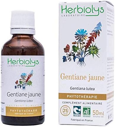 Herbiolys - Extrait De Plantes Fraîches Bio - Gentiane jaune (Gentiana lutea) - Immunité & Digestion - Phytothérapie Bio - 50 ml Gentiane jaune 50 ml (Lot de 1)