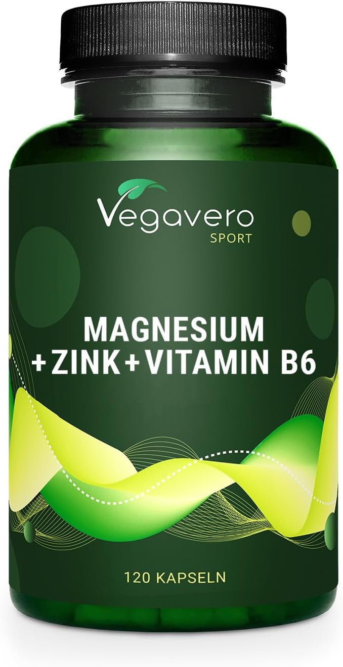 ZMA Vegavero® - Sans Additifs & VEGAN - Avec Zinc + Magnésium Naturel + Vitamine B6 - Qualité Supérieure : Avec Aquamin™ Mg - Aspartate de Zinc - Musculation & Sommeil - 120 Gélules