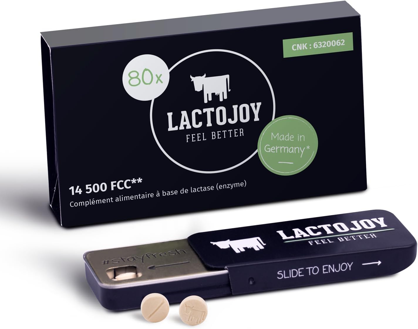 Comprimés de Lactase I Combat l'Intolérance au Lactose I Contient 80 Pcs - de Dose Extra-Forte (14 500 FCC) I 100% Végétale I Favorise la Digestion du Lactose I Sans Produits Chimiques