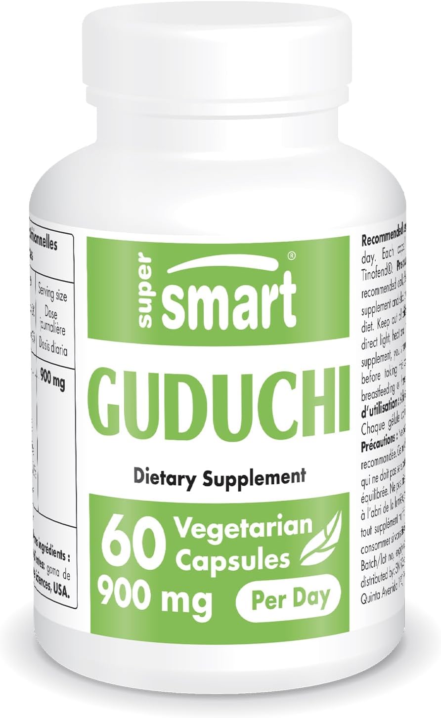 Guduchi – Extrait de Tinospora Cordifolia – Complément Alimentaire Ayurvédique pour le Système Immunitaire, Stress et Fatigue – 60 Gélules - Vegan - SuperSmart