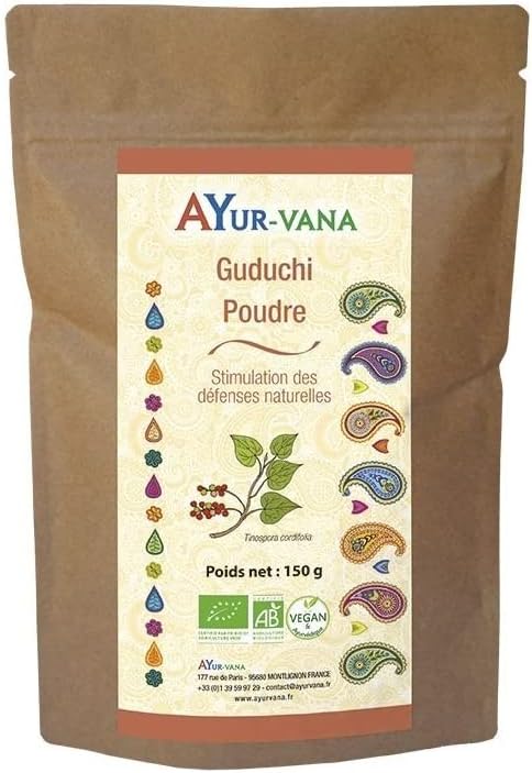 Guduchi bio AYur-vana en poudre - 150 g - Stimule les défenses naturelles