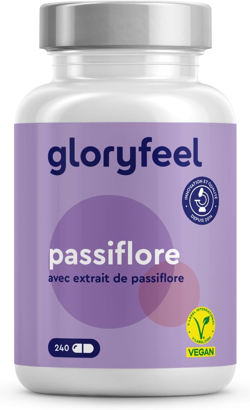 Extrait de Passiflore, 240 Capsules Hautement Dosées, Approvisonnement de 4 Mois, 937,5 mg d'extrait 5:1 (Équivalent à 3750 mg de Passiflore) par Dose, 100% Végétalien, Complément Alimentaire