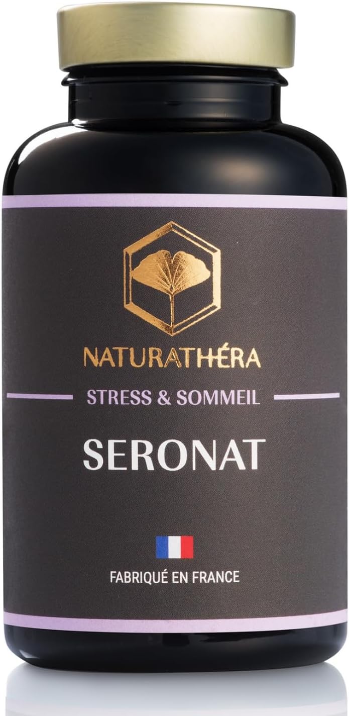 Naturathéra SÉRONAT - Sérotonine Action naturelle - Complément Alimentaire Troubles de l’humeur, Anxiété et Sommeil - 150 Gélules - Fabriqué en France - Vegan - Sans Additifs Allergènes OGM
