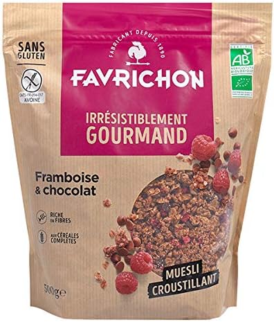 Favrichon - Muesli Croustillant Framboise Chocolat 500G - Vendu par unité