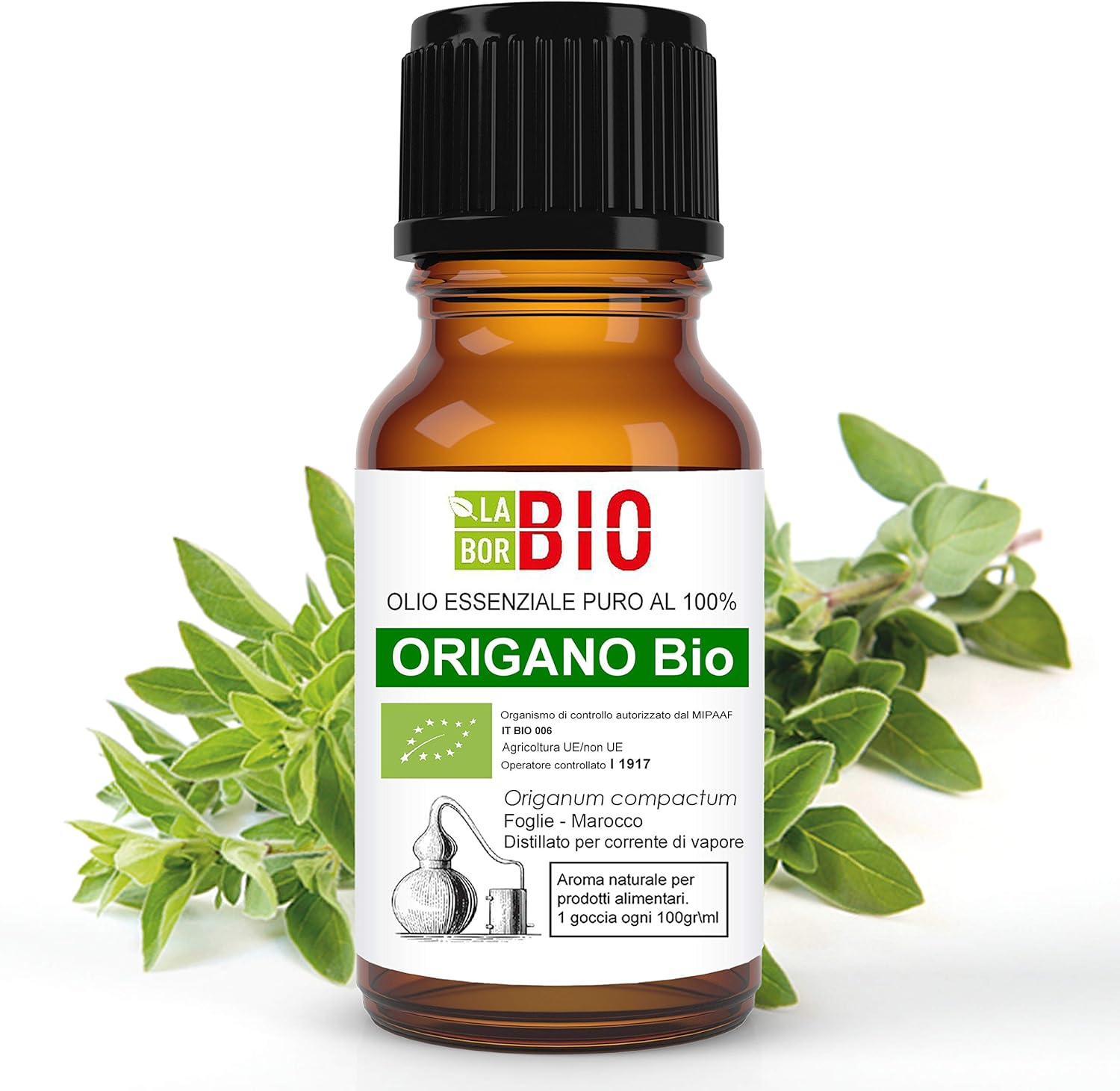 Origan Bio Huile Essentielle 100% Pure 5 ml - Aromatherapie Thérapeutique Alimentaire - Laborbio Origan 5 ml (Lot de 1)