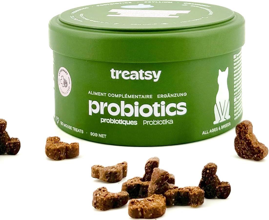 Complément Alimentaire pour Chat Digestion - Contre diarrhée & Constipation - Pré- & probiotiques, psyllium - Recommandé par Les vétérinaires