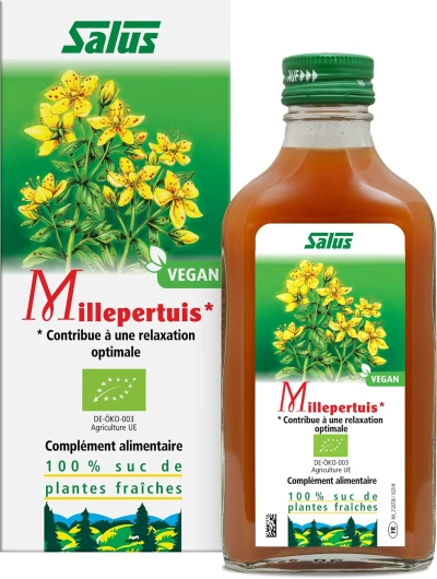 Millepertuis BIO – Complément Alimentaire à Base de Suc de Millepertuis BIO – Contribue à une Relaxation optimale, à la Bonne Humeur et à un Meilleur Sommeil – Végan – 200 ml