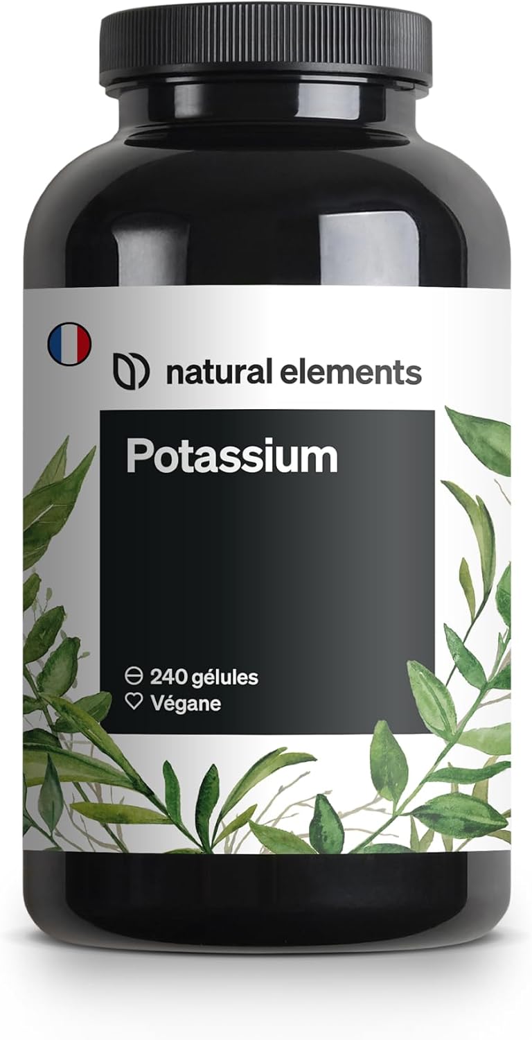 Potassium – 240 gélules véganes avec 800 mg de potassium élémentaire (issu de citrate de potassium) par dose journalière – pour la pression artérielle, la fonction musculaire et le système nerveux