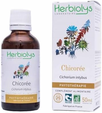 Herbiolys - Extrait De Plantes Fraîches Bio - Chicorée (Cichorium intybus) - Détox & Anti-oxydant - Phytothérapie Bio - 50 ml Chicorée 50 ml (Lot de 1)