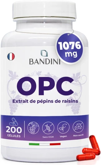 ® OPC Extrait de Pépins de Raisin 1052mg par jour - 200 Gélules Végétaliennes (3 mois) hautement dosées - Teneur HPLC le plus Élevée - Raisins Italiens purs (95%) + Vitamine C - Antioxydant