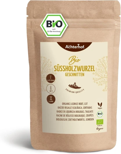 Thé de racine de réglisse BIO (500g) - Thé de racine de réglisse coupée - Racine de réglisse séchée coupée contient de la réglisse - vom Achterhof