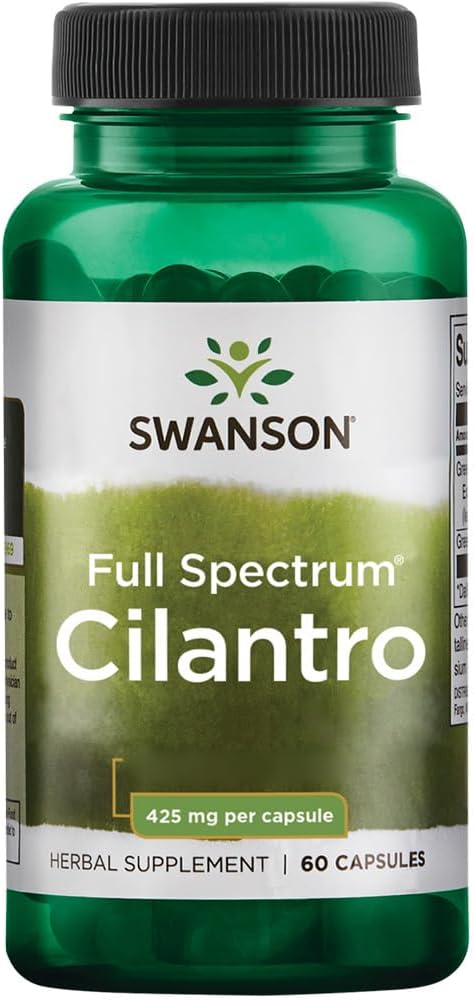 , Full Spectrum Cilantro (Coriandre), 425mg, de Coriandrum Sativum, Hautement Dosé, 60 Capsules, Testé en Laboratoire, Sans Soja, Sans Gluten, Sans OGM