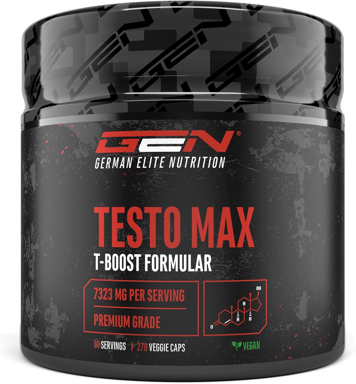 Testo MAX - 270 capsules - Extra fort : hautement dosé avec 7320 mg par portion journalière - Avec acides aminés + extraits de plantes - Tribulus + Extrait de Maca + Boron + Acide D-Aspartique - Vegan