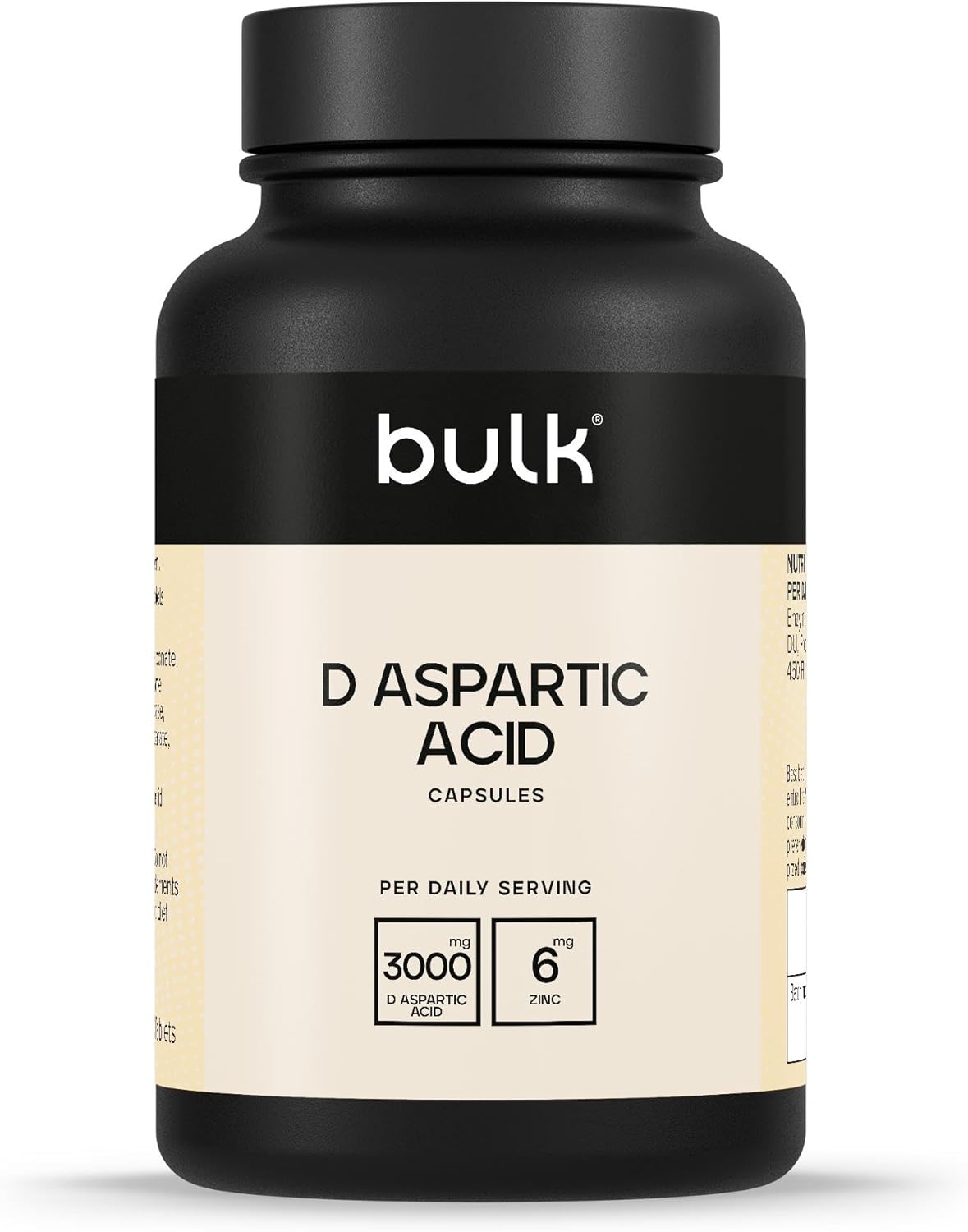 Capsules d'acide aspartique D pur, 750 mg, paquet de 120, l'emballage peut varier