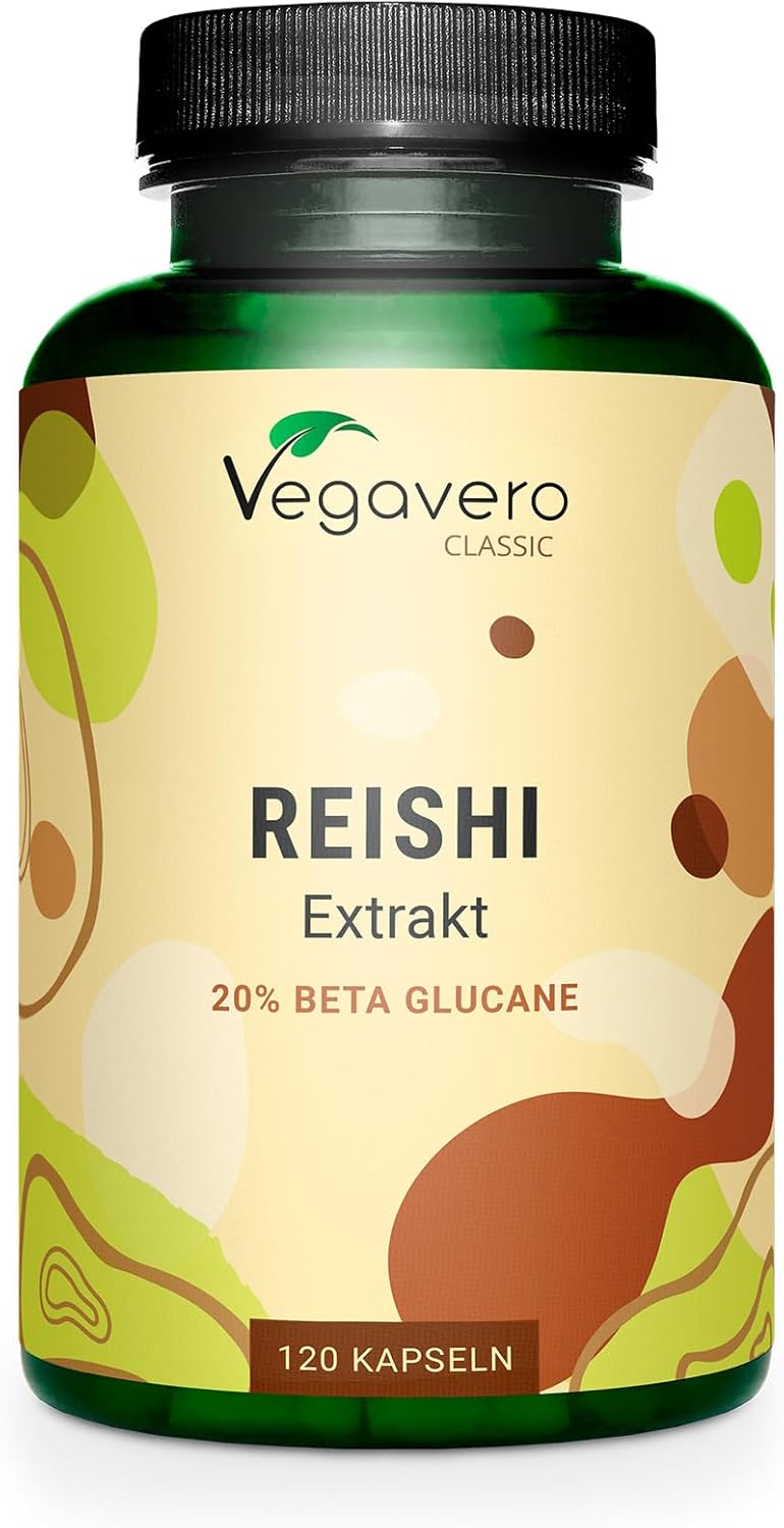 EXTRAIT de Reishi Vegavero® - 13 000 mg (Extract 10:1) - 120 Gélules - 40% Polysaccharides + 20% Bêta-glucane - Immunité + Énergie - VEGAN