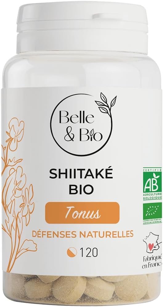 DEFENSES NATURELLES & BOOST IMMUNITE - Extrait de Shiitake Bio 62.5 Mg/Comprimé - Certifié Bio Par Ecocert - 120 comprimés - Fabriqué en France