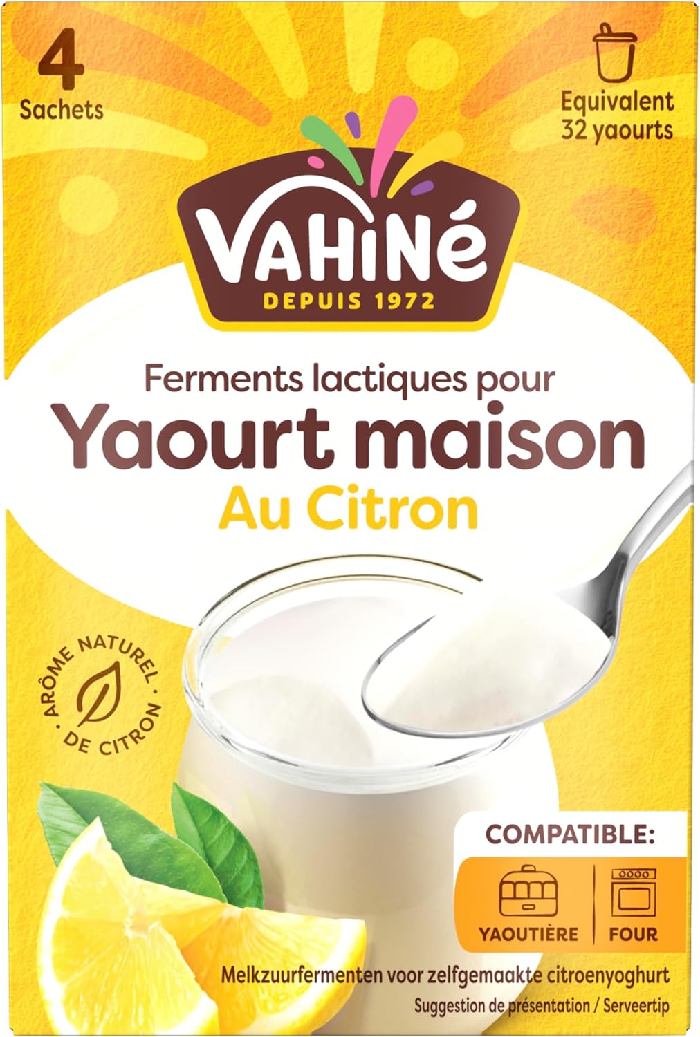 VAHINÉ - Ferments Citron pour Yaourts 4 x 5 g