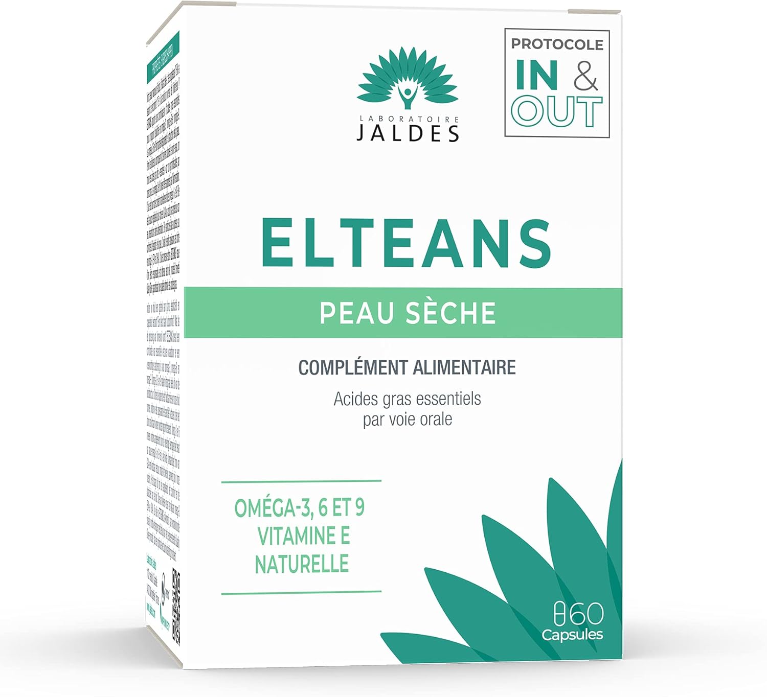 ELTEANS CAPSULES boite de 60 Caps - Confort des Peaux Sèches à très Sèches - Apporte une Combinaison Equilibrée en Acides Gras Essentiels Oméga-3, 6 et 9 - LABORATOIRE JALDES