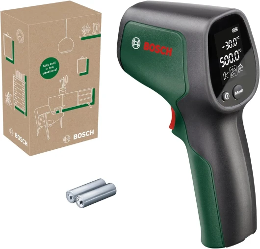 Bosch Thermomètre infrarouge UniversalTemp (de -30 °C à +500 °C, mesure facile, 3 modes de mesure pour des résultats plus précis, dans boîte carton pour e-commerce) UniversalTemp (Nouveau)