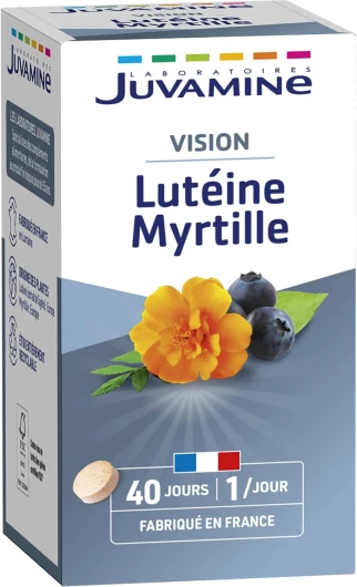 Lutéine, Myrtille et Vitamines A et B2 - Santé des Yeux - Contribue au Maintien d'une Vision Normale - Programme de 40 Jours - Fabriqué en France 40 unité (Lot de 1) Unique