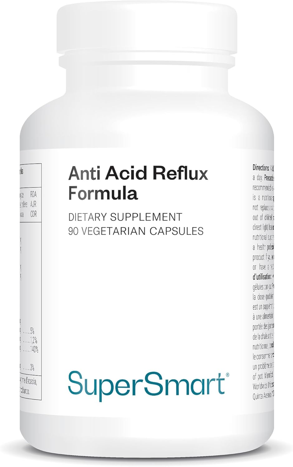 Anti-Acid Reflux Formula - Contient Orme Rouge, Extrait d’Écorce d’Orange, Racine de Réglisse & Zinc - Anti Reflux Gastro-Œsophagien - Sans OGM - 90 Capsules Végétariennes
