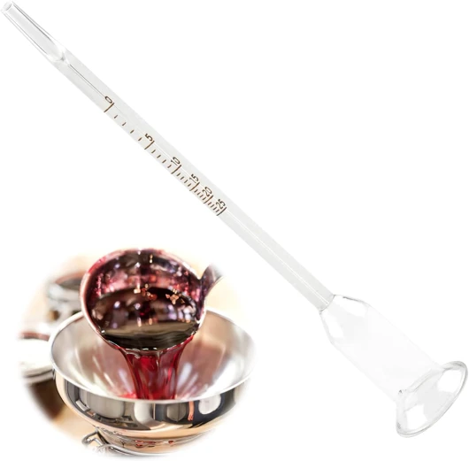 Vinomètre en Verre 0-25, Alcoomètre pour Vin et la Bière, Densimètre Solide, Hydromètre de Précision pour Mesurer l'Alcool, Densimètre Vinicole Idéal pour Vinification Maison, Bière Artisanale