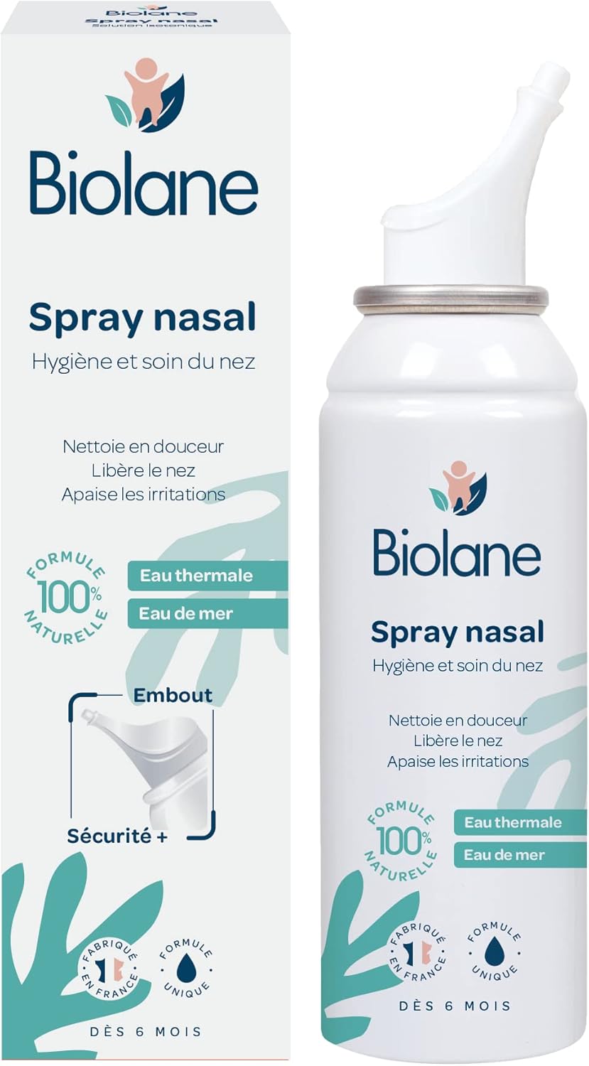 Spray Nasal Eau de Mer thermale - Bébé - Hygiène et Soin du nez - 100% Naturelle - Dès 6 mois - Fabriqués en France