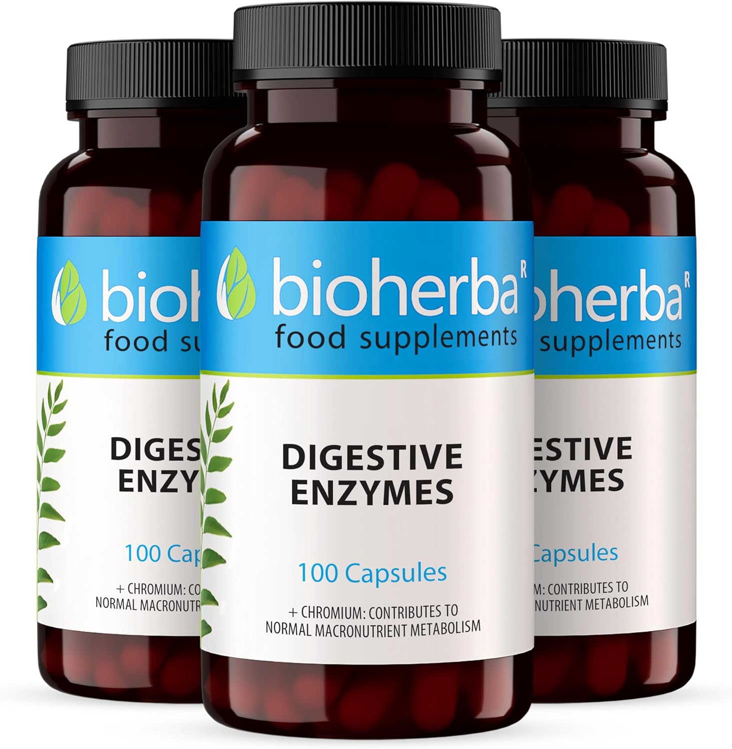 Enzymes Digestives - Complément Alimentaire avec Bétaïne HCL & Bromélaïne - 300 Gélules pour une Digestion Optimale par BIOHERBA 300 Pièces
