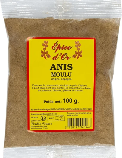 Anis Vert Poudre 100g - Epice d'Or, 100% Naturel, Sans Colorant, Sans Additif, Sans Arôme Artificiel Ni Conservateur 100.0 Grammes
