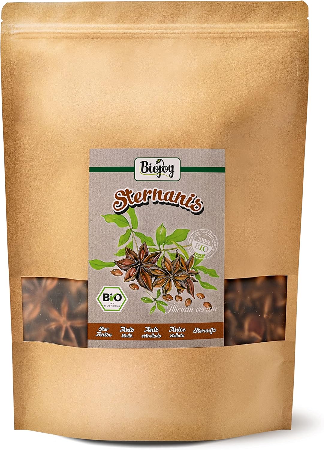 BIO-Anis étoilé entière (500 g), thé d'anis, sans additifs (Illicium verum)