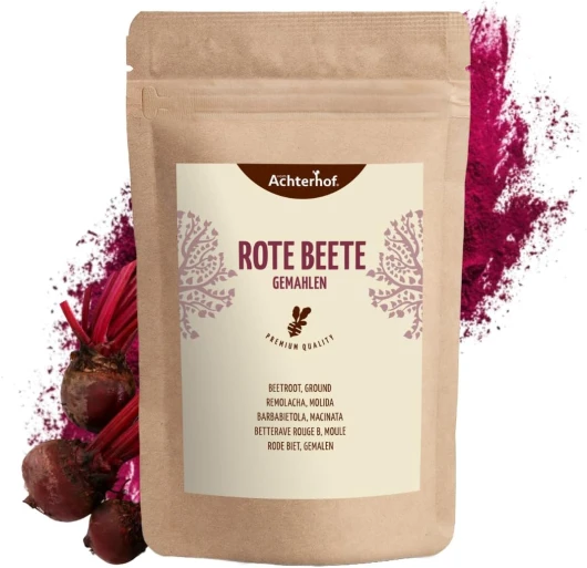 Poudre de betterave rouge 250g - terreuse, savoureuse et sucrée - utilisable crue ou cuite - idéale pour colorer les aliments - vom Achterhof 250 g (Lot de 1)